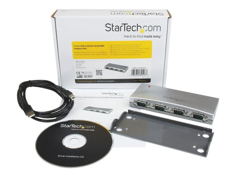 StarTech.com 4 Port USB to Serial RS232 Adapter - DB9M - RS232 Extension - Serial to USB (ICUSB2324) - serial adapter - USB - RS