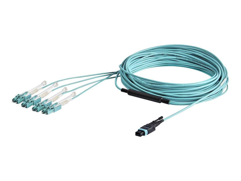 StarTech.com MTP to LC Breakout Cable - 30 ft / 10m - OM3 Multimode - 40Gb - Pull Tab - Plenum - MPO / MTP Connector - Fiber Opt