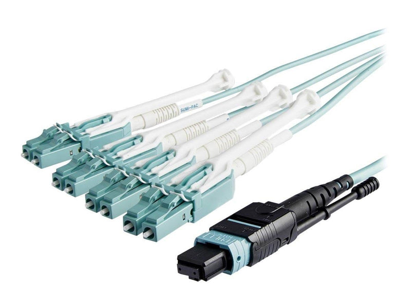 StarTech.com MTP to LC Breakout Cable - 30 ft / 10m - OM3 Multimode - 40Gb - Pull Tab - Plenum - MPO / MTP Connector - Fiber Opt