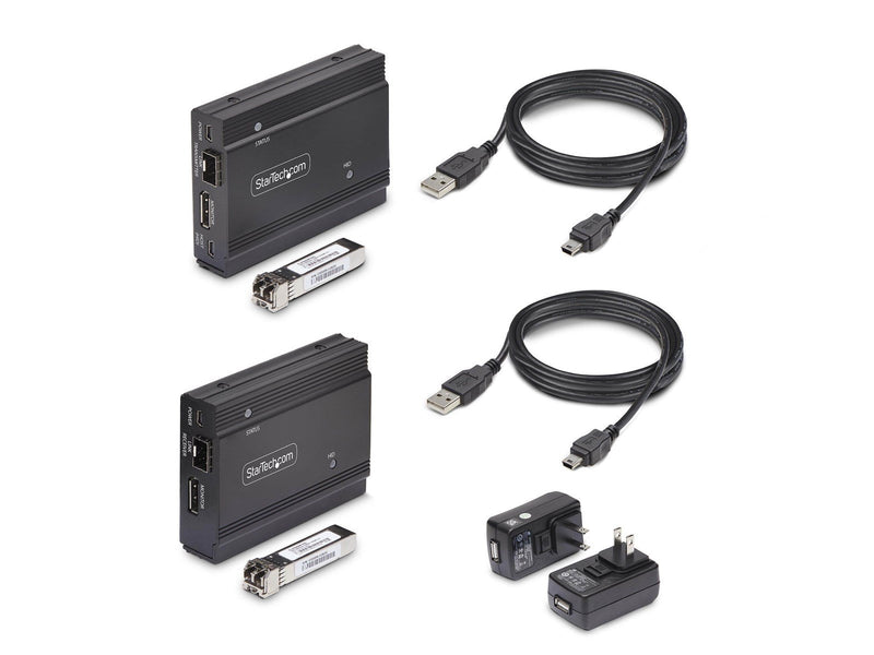 StarTech.com FD121-KVM-EXTENDER DisplayPort KVM Extender over Fiber Optic 4K 60Hz Console Extender Kit Up to 300m