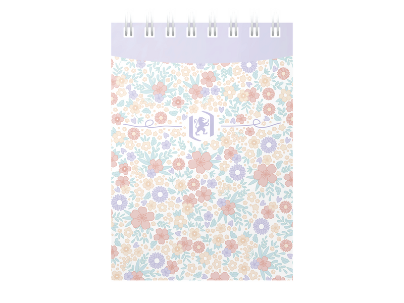 Oxford Floral Notizblock A7, Kopfspiralbindung, 70 Blatt, liniert, sortierte Farben