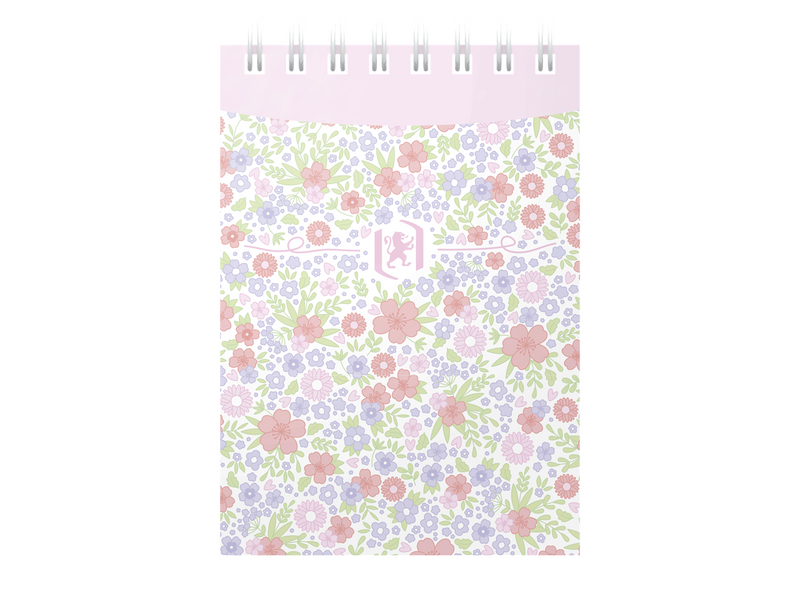 Oxford Floral Notizblock A7, Kopfspiralbindung, 70 Blatt, liniert, sortierte Farben