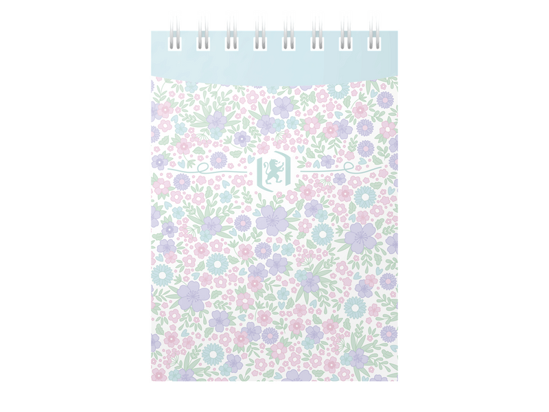 Oxford Floral Notizblock A7, Kopfspiralbindung, 70 Blatt, liniert, sortierte Farben