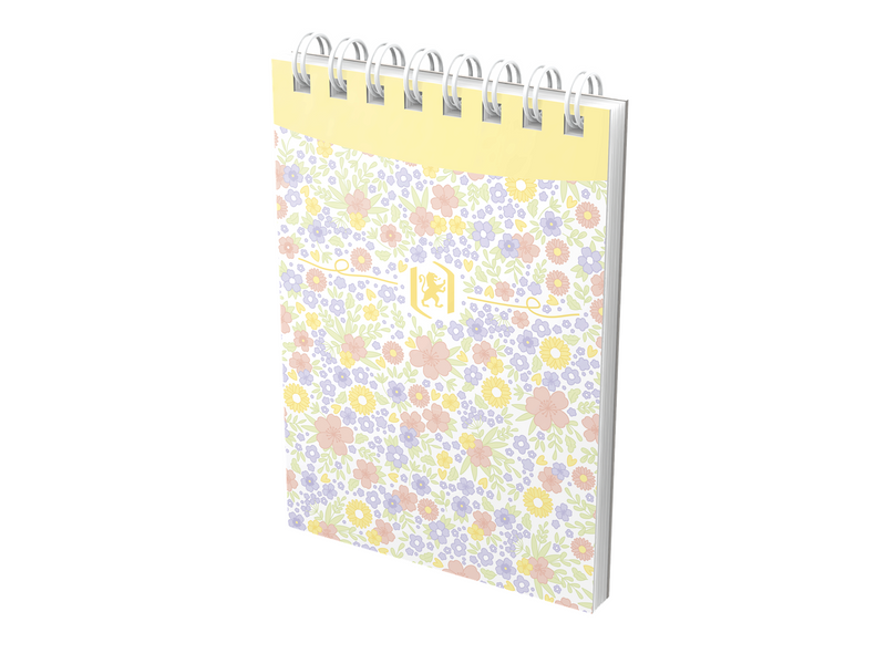 Oxford Floral Notizblock A7, Kopfspiralbindung, 70 Blatt, liniert, sortierte Farben