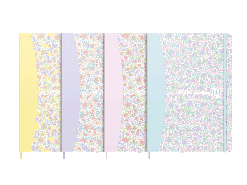 Oxford Floral A5 Hardback Cover Casebound Journal Notebook 5mm Squares 160 Pages 4 Assorted Floral Designs SCRIBZEE Compatible