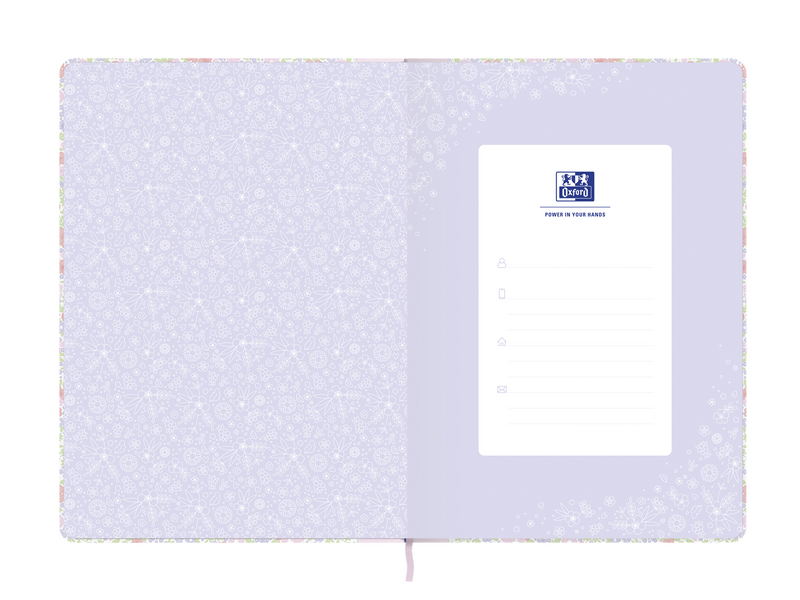 Oxford Floral A5 Hardback Cover Casebound Journal Notebook 5mm Squares 160 Pages 4 Assorted Floral Designs SCRIBZEE Compatible