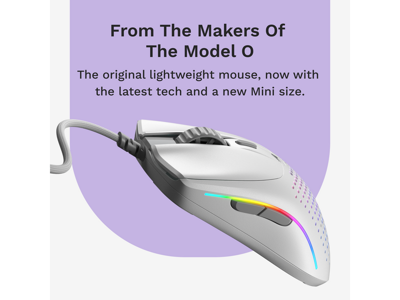Glorious Model O 2 Mini - Matte White - Gaming Maus (Weiß mit RGB Licht)