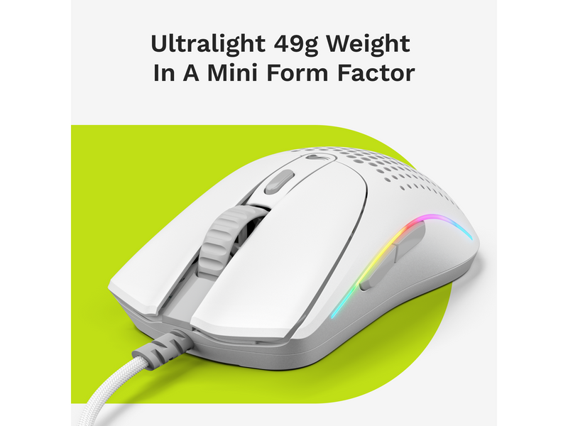 Glorious Model O 2 Mini - Matte White - Gaming Maus (Weiß mit RGB Licht)