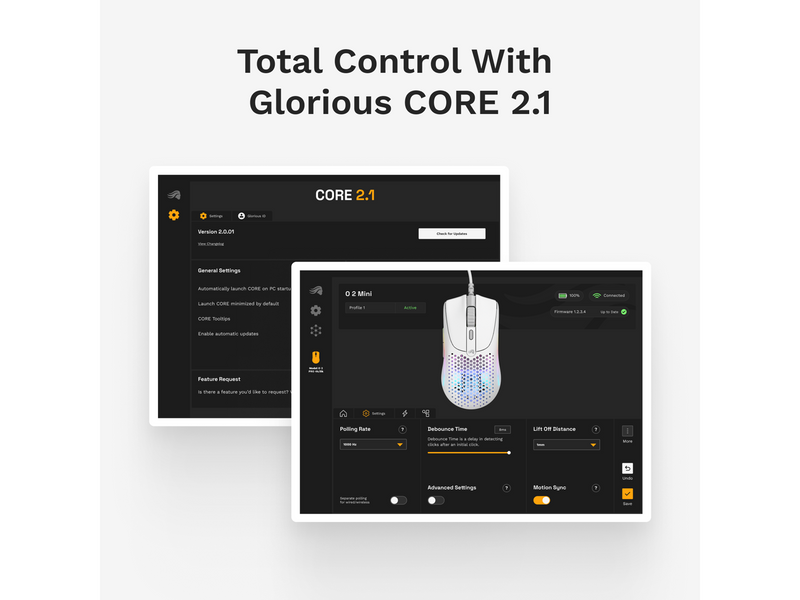 Glorious Model O 2 Mini - Matte White - Gaming Maus (Weiß mit RGB Licht)