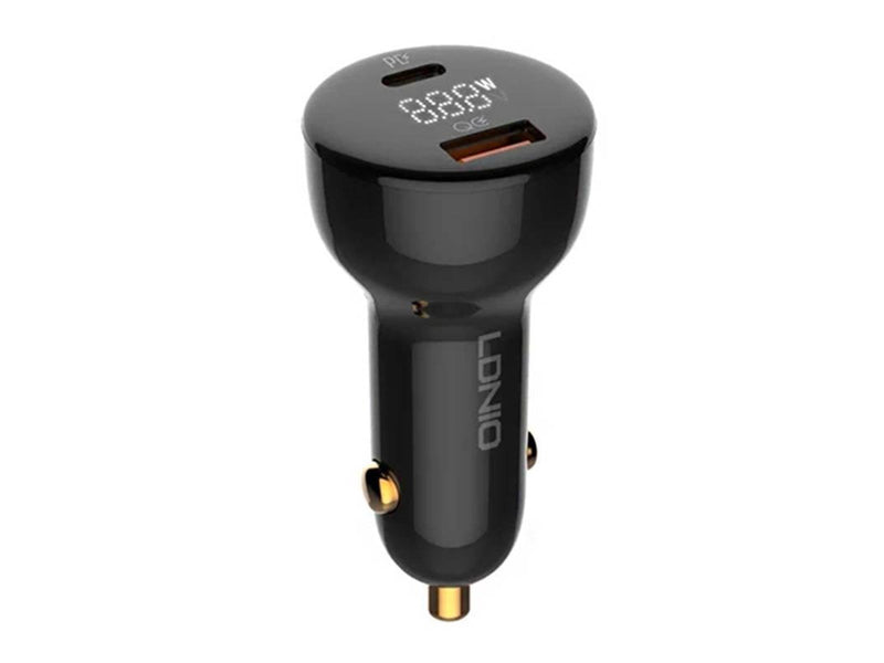 LDNIO C101 Car Charger USB + USB-C 100W + USB-C to USB-C Cable (Black)