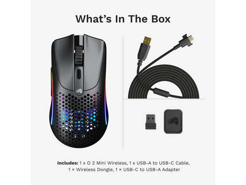 Glorious Model O 2 Mini Wireless - Matte Black - Gaming Maus (Schwarz)