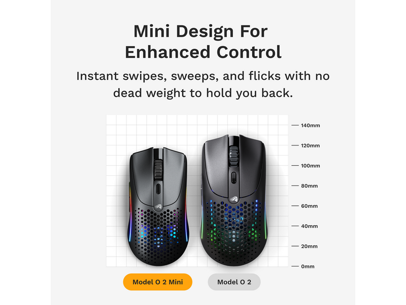 Glorious Model O 2 Mini Wireless - Matte Black - Gaming Maus (Schwarz)