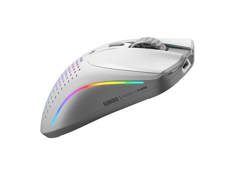 Glorious Model O 2 Mini Wireless - Matte White - Gaming Maus (Weiß mit RGB Licht)