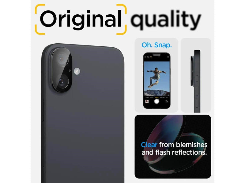 Spigen Glass tR Optik 2 Pack for iPhone 16/16 Plus - Black