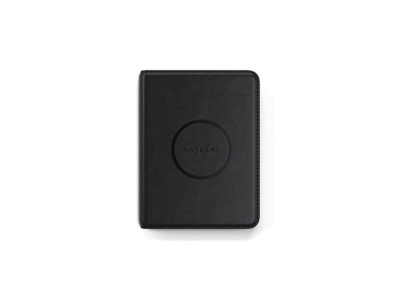 Satechi Vegan-Leather Passport Cover with Find My tracker - Black