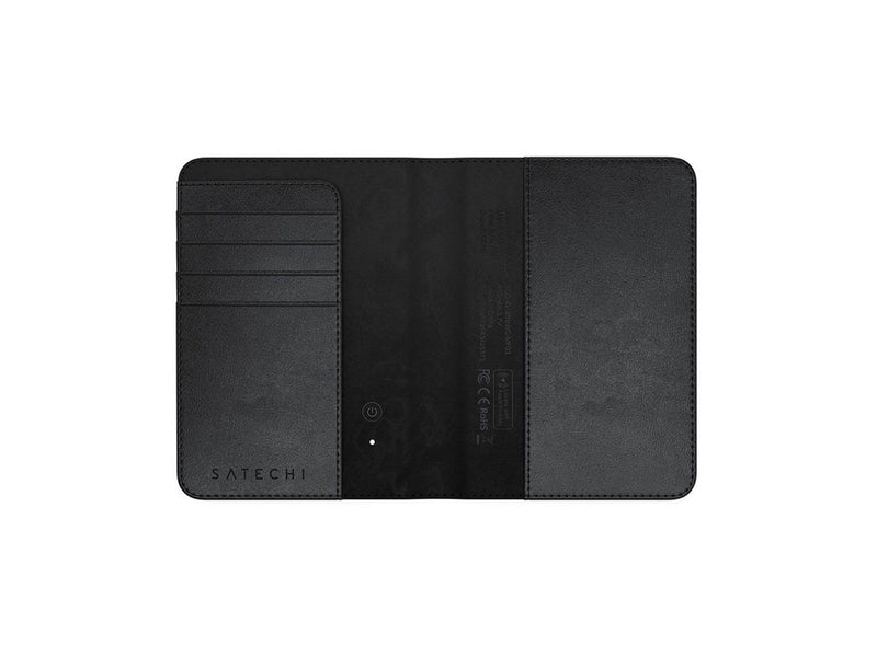 Satechi Vegan-Leather Passport Cover with Find My tracker - Black