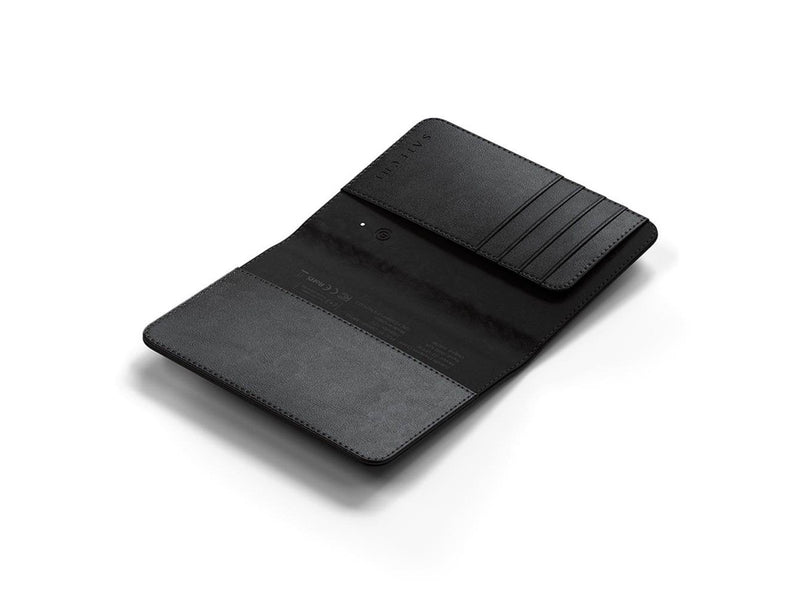 Satechi Vegan-Leather Passport Cover with Find My tracker - Black