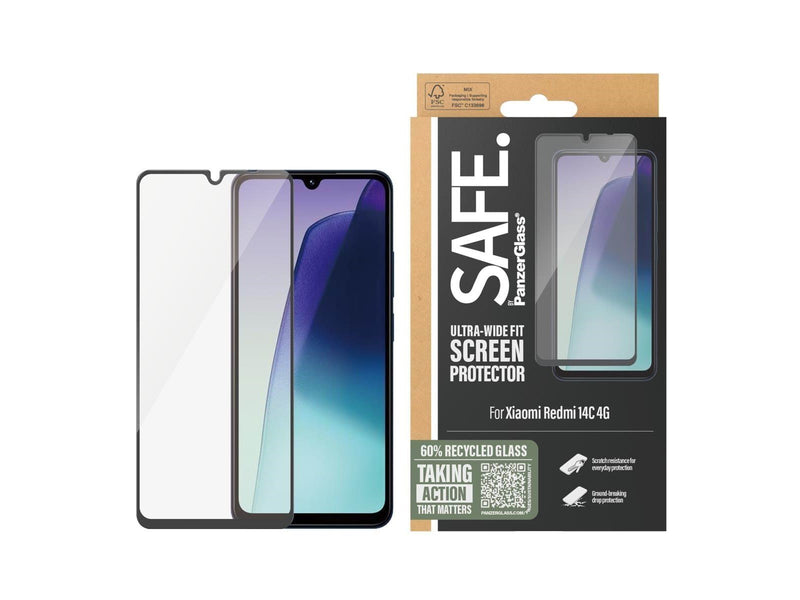 SAFE. by PanzerGlass Screen Protector Xiaomi Redmi 14C | Ultra-Wide Fit