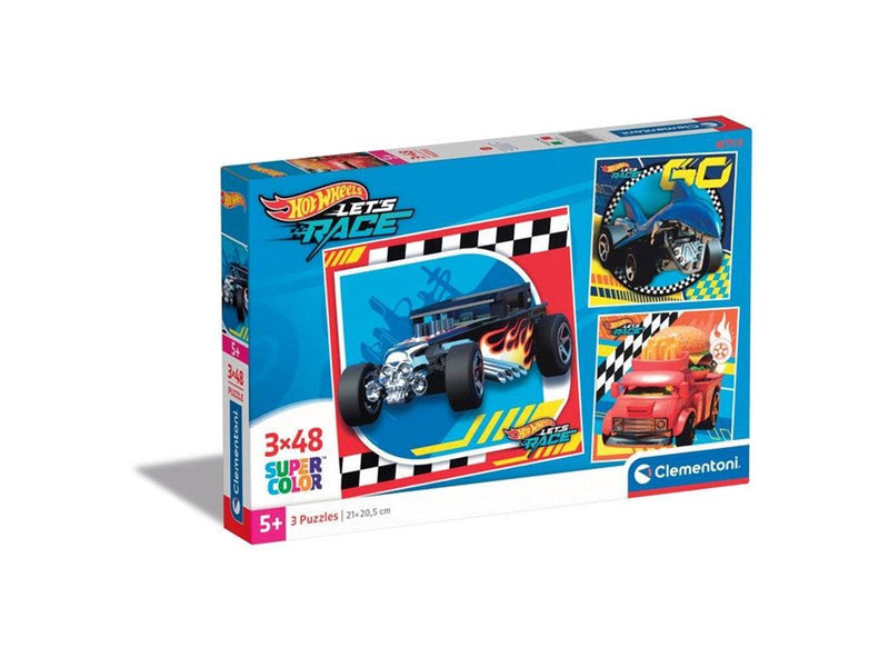 Clementoni Jigsaw Puzzle Super Color Square Hot Wheels 3x48pcs.