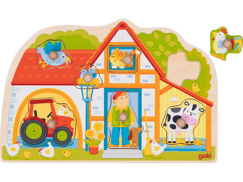 Goki Wooden Stud Puzzle My Farm 7 pcs.