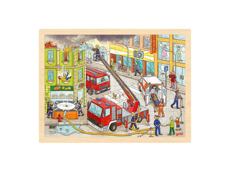 Goki Wooden Jigsaw Puzzle Fire Fighting 96pcs. Holz