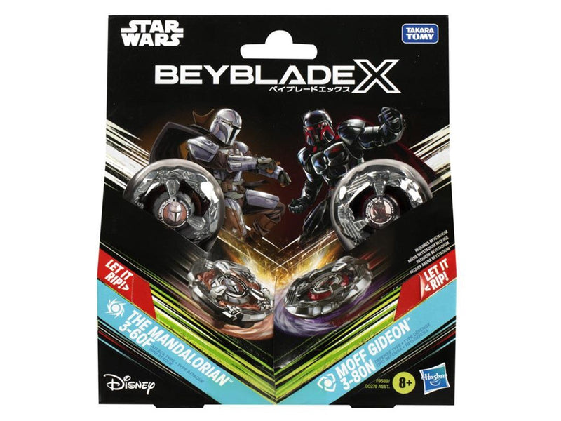 Hasbro Beyblade X and Star Wars Collab The Mandalorian 3-60F vs. Moff Gideon 3-80N