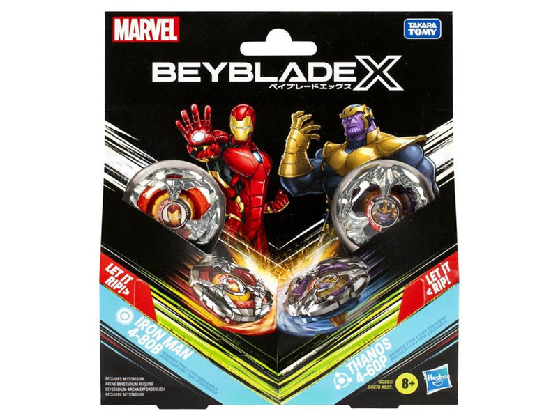 Hasbro Beyblade X Marvel Collab Iron Man 4-80B vs. Thanos 4-60B