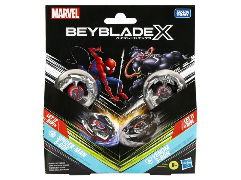 Hasbro Beyblade X Marvel Collab Spider-Man 3-60F vs. Venom 3-80N