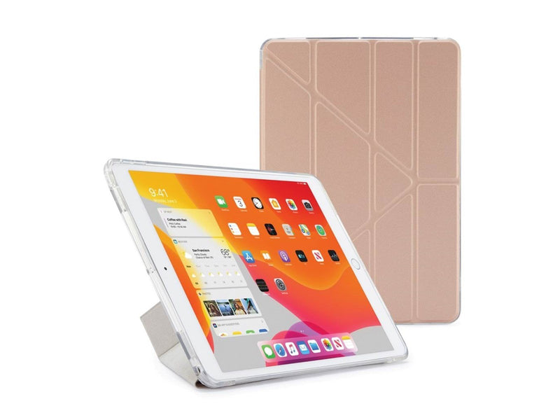 Pipetto iPad 10.2" Metallic Origami case with TPU back - Rose Gold