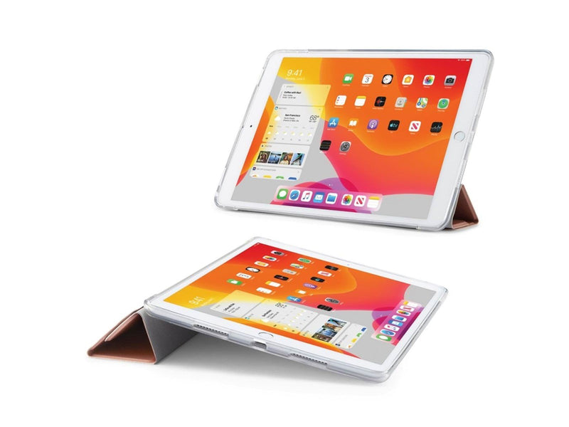 Pipetto iPad 10.2" Metallic Origami case with TPU back - Rose Gold
