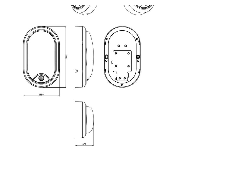 Philips Projectline Oval outdoor wall light with sensor 4000 K 1400 lm white