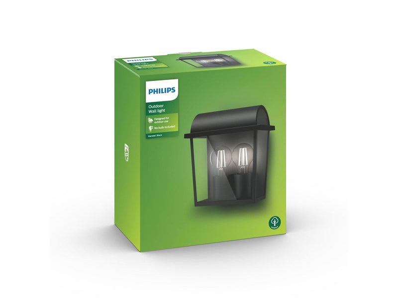 Philips Harvest wall lantern black 2x42W 230V