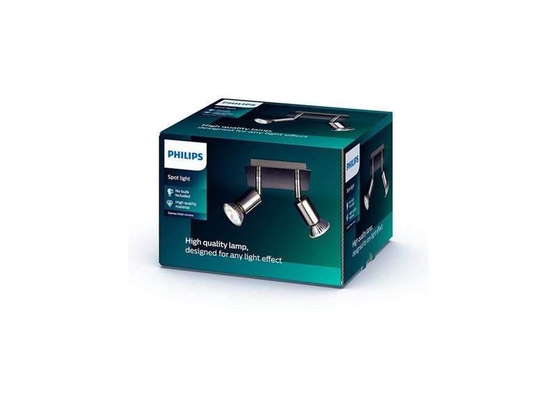 Philips CARREA plate/spiral nickel 2x50W 230V