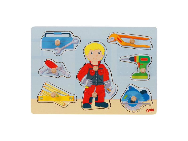 Goki Wooden Stud Puzzle Handyman 8 pcs. Holz