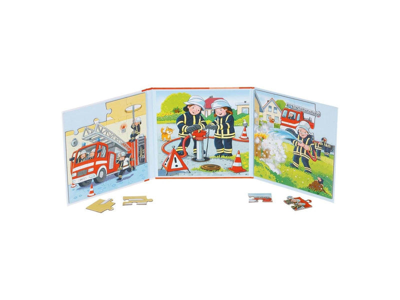 Goki Magnetic Jigsaw Puzzle Book Fire Department