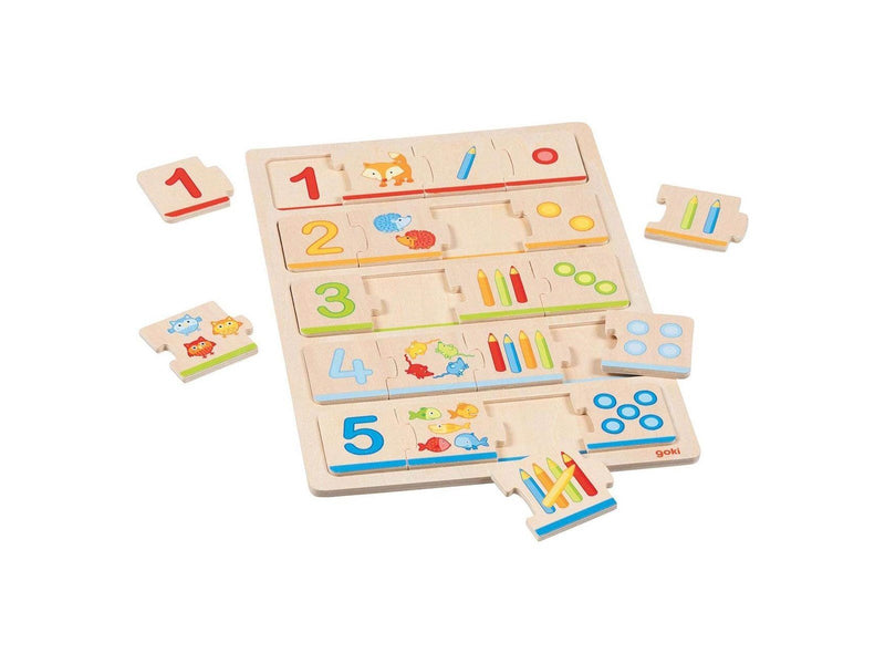 Goki Wooden Jigsaw Puzzle Learn to Count 20 pcs. Holz