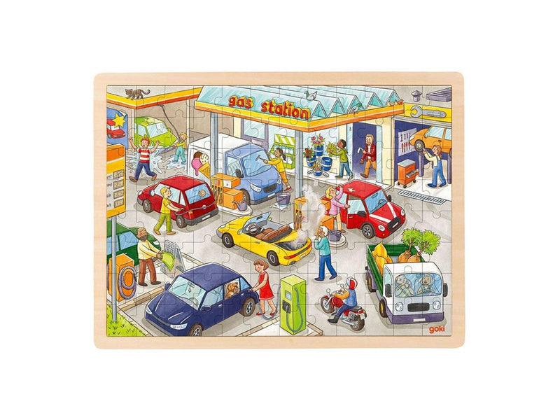 Goki Wooden Jigsaw Puzzle Gas Station 96 pcs. Holz