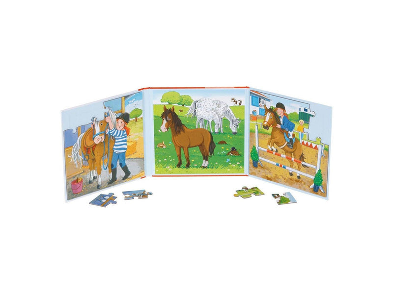 Goki Magnetic Jigsaw Puzzle Book Horse Stable 40