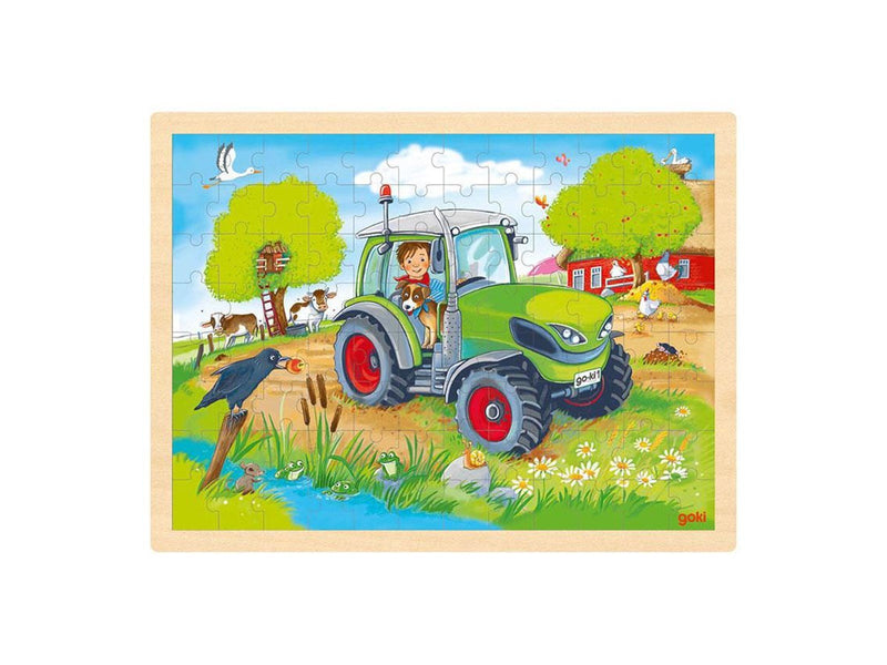Goki Wooden Jigsaw Puzzle Tractor 96pcs. Holz