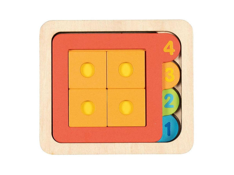 Goki Wooden Layer Puzzle Shapes and Numbers 15 pc Holz