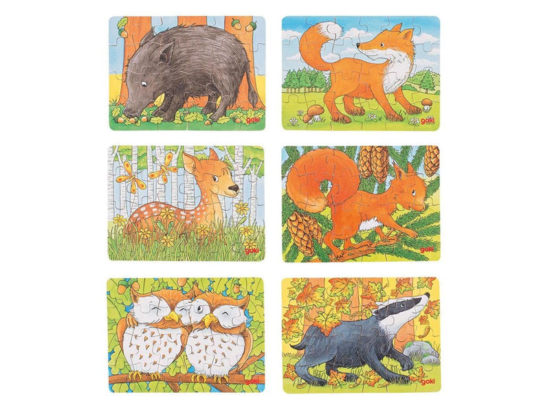Goki Wooden Mini Puzzle Forest Animal 24 pcs. Holz