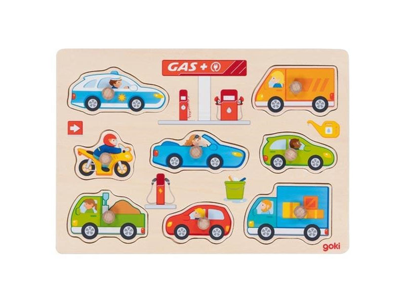 Goki Wooden Stud Puzzle Gasoline Station 8 pcs. Holz
