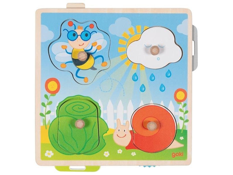 Goki Wooden Background Shape Puzzle Garden 4 pcs. Holz