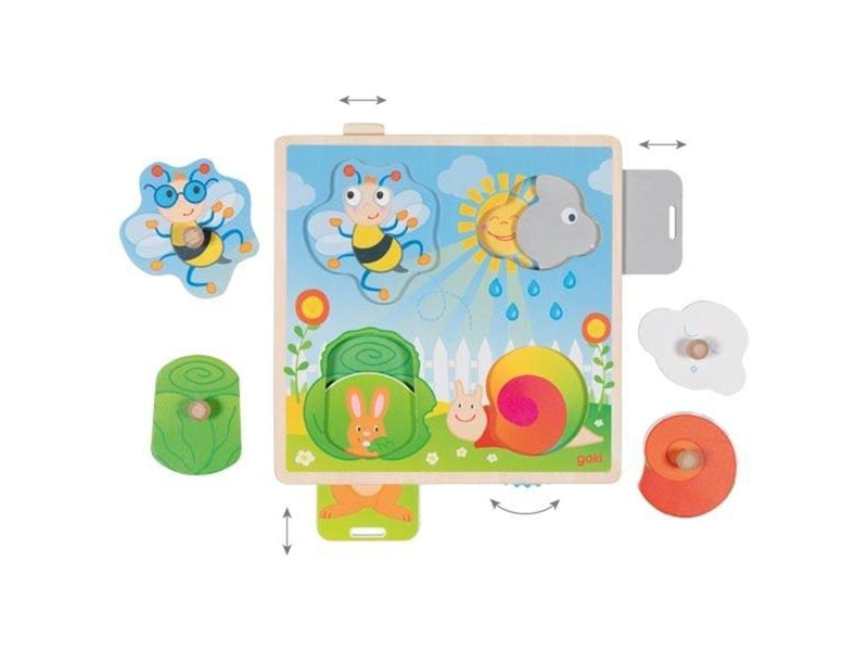 Goki Wooden Background Shape Puzzle Garden 4 pcs. Holz