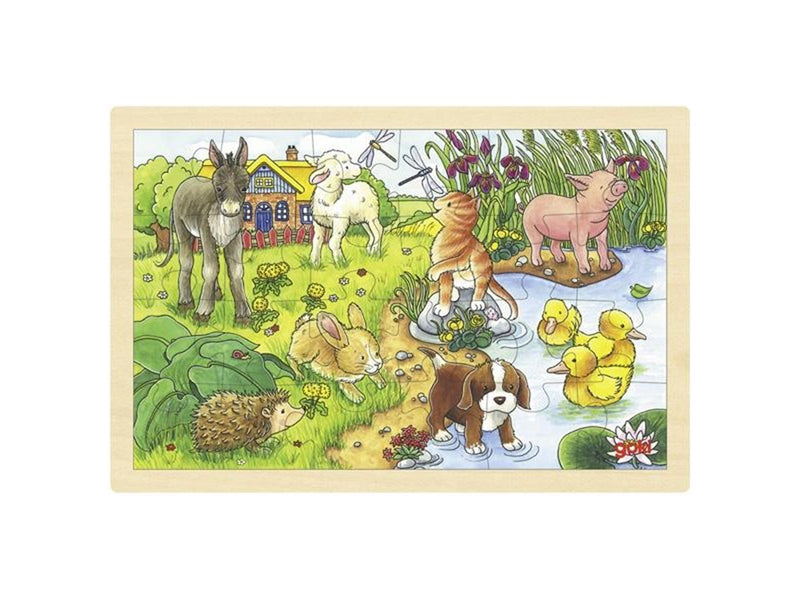 Goki Wooden Jigsaw Puzzle Baby Animals 24 pcs. Holz