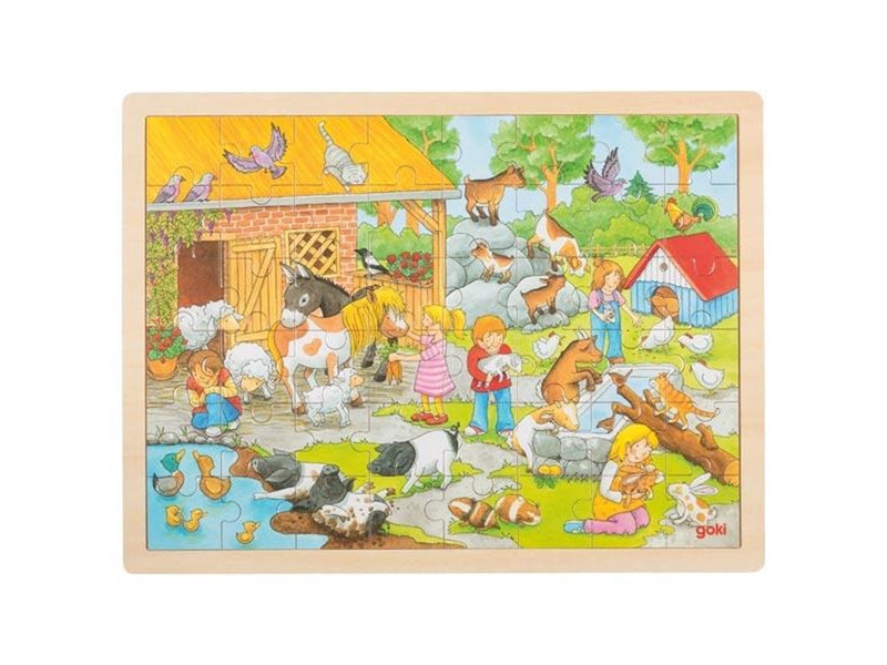Goki Wooden Jigsaw Puzzle Petting Zoo 48 pcs. Holz