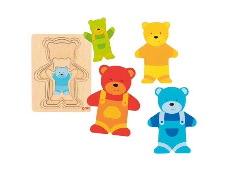 Goki Wooden Layer Puzzle Bear 5 pcs. Holz