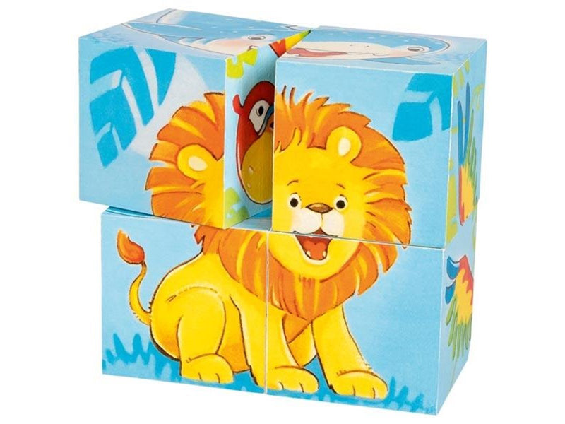 Goki Wooden Block Puzzle Wild Animals 4 pcs. Holz
