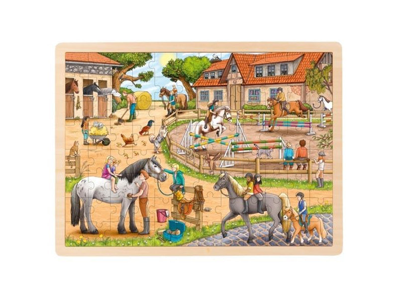 Goki Wooden Jigsaw Puzzle Horse Riding School 96 pcs. Holz