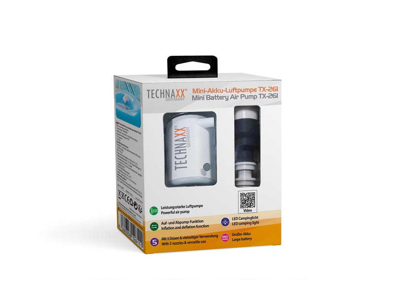 TECHNAXX Portable Mini Air Pump - 1300MAH Battery - TX-261